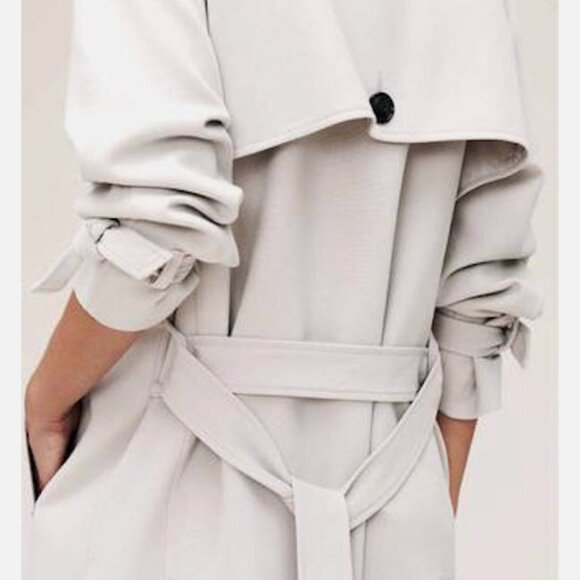 Storm & Marie Haya JA Silver Cloud Light Gray Trench Coat - Picture 3 of 4